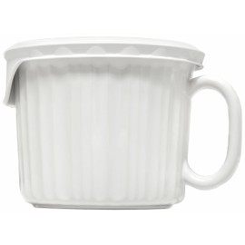 CorningWare 2-Pack 20oz Ceramic Meal Mugs with BPA-Free Vented Lids, French White