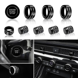 SENSHINE Air Conditioning, Vent Knob Cover for Honda Civic Accessories 2022 2023 2024 2025 for Honda CRV 2023 2024 2025 for Acura Integra 2023 2024 2025 Start/Stop Push Button Ring Trim 10Pcs (Black)