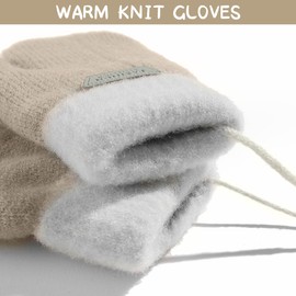 NJCXOLA Baby Gloves Mittens Winter Kids Warm Knitted Gloves Soft Cute Gloves with Lanyard for 0-3 Years Girls Boys