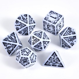 FLASHOWL Clock Dice DND Dice Stars and Moon Dice W20 Retro Dice D&D Dice Set with Polyhedral Role Playing Gaming Dice Dice D20 Dice Set Dungeons and Dragons Dice Dice White