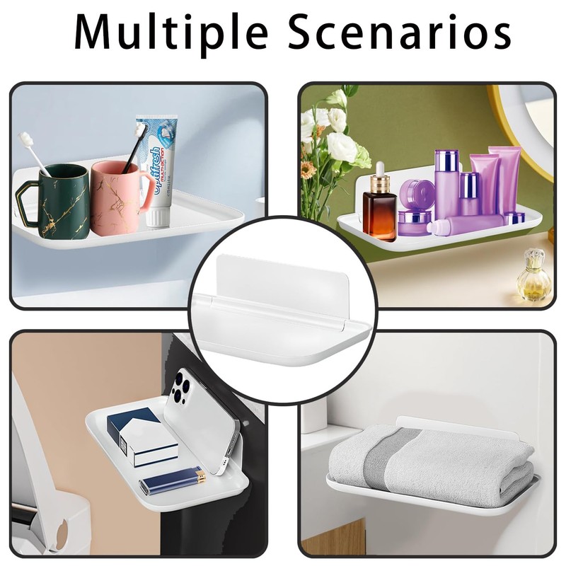 Zisqerts Foldable Wall Shelf for Bathroom & Kitchen, 2 Pcs