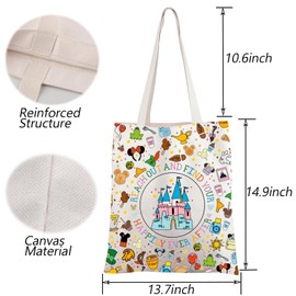 TGBJE Magic Castle Gift Reach Out And Find Your Happily Ever After Tote Bag Family Vacation Trip Shopping Bag (Reach Out tote)