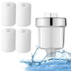 Universeller Wasserhahnfilter, Wasserfilter mit 4 Filterkartuschen, PP-Baumwoll-Wasserfilter für Duschköpfe, für