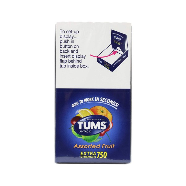 TUMS Extra 750 Assorted Fruit Flavors 12 Rolls (Assorted Fruit)