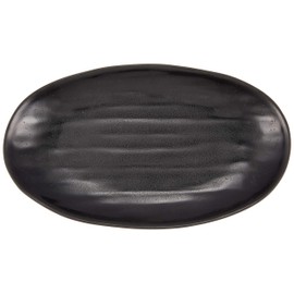 MIN Melamine Wear Black Oval Plate, Large M11-135