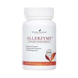 Young Living Allerzyme - 90 ct Dietary Supplement Capsules - Vegetarian Enzyme Complex with Tarragon and Ginger Premium Essential Oils for Digestive Support