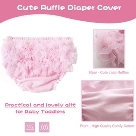 Uttpll Baby Bloomers for Toddler Girls Ruffle Diaper Covers Infant Newborn Shorts Panty Cute Cotton Baby Girl Shorts Christmas Holiday Party Red 6-12 Months