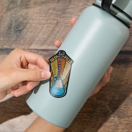 Die Cut Sticker Nashville, Tennessee, Guitar Mosaic, Contour Vinyl Sticker 3 to 6 inches, (Waterproof Decal for Cars, Water Bottles, Laptops, Coolers), Large