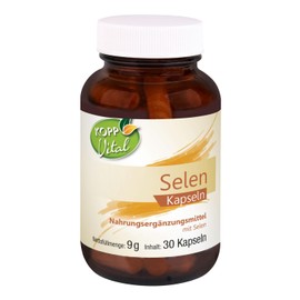 KOPP Vital® Selenium, 30 capsules, 9 g, dietary supplement, selenium, vegan, without genetic engineering, 165 micrograms selenium per capsule, top quality