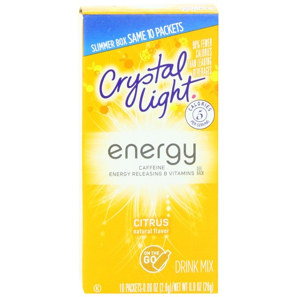 Crystal Light On The Go - Cítrico energético, 10 cajas (paquete de 12)