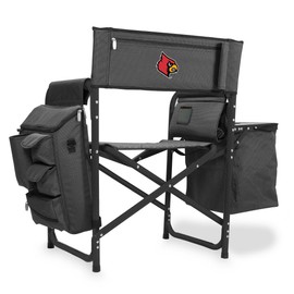 PICNIC TIME NCAA Louisville Cardinals Fusion Camping Chair with Side Table and Soft Cooler - Beach Chair for Adults - Lawn Chair
