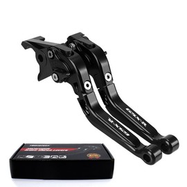 YOUMOTECH Motorcycle CNC Adjustable Folding Extendable Brake Clutch Levers for Suzuki GSX-R 600 1997-2003 GSX-R 750 1996-2003 GSX-R 1000 2001-2004 (Black)