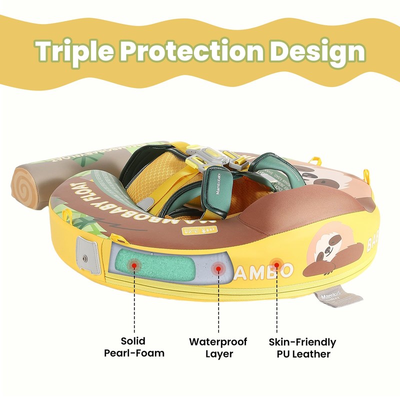 Mambobaby Float Non-Inflatable Baby Float with Canopy for 3-24 Months