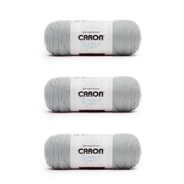 Caron Caron Simply Soft Feathered Gray Yarn - 3 Pack