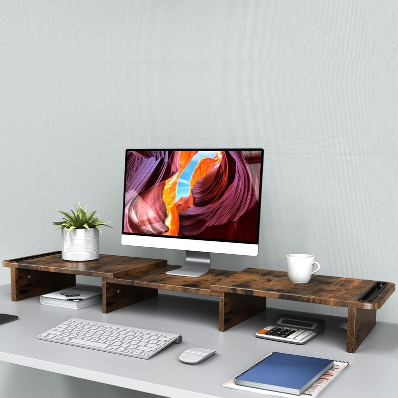 Zimilar Dual Monitor Stand Riser, Monitor Stand with Adjustable Length