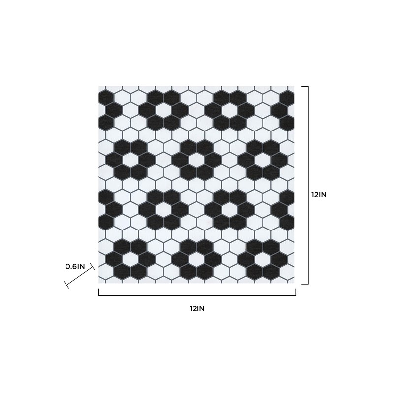 FloorPops Black Biscotto Peel & Stick Floor Tiles, FP3931