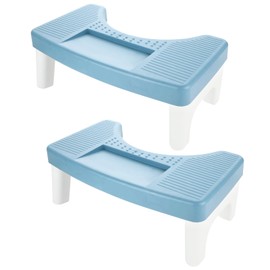 LISHINE 2 Pack Squatty Potty Stool for Adults 7 Inch Toilet Squat Stool, Portable Poop Foot Stool for Bathroom Toilet Stools for Pooping, Non Slip Toilet Foot Stool for Kids Seniors, Blue