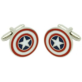MasGemelos - Captain America Cufflinks, Alloy Steel