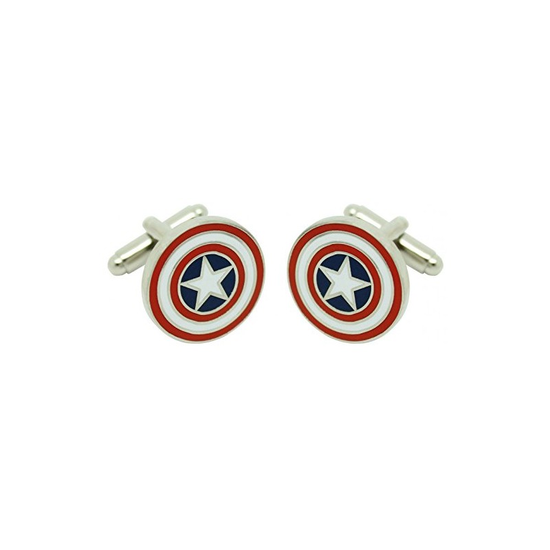 MasGemelos - Captain America Cufflinks, Alloy Steel