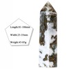 KYEYGWO Moss Agate Crystal Wand Tower, Polished Single-pointed Hexagonal Column
