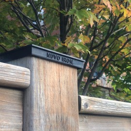 Nuvo Iron 5" x 5" Black Aluminum Ornamental Pyramid Post Cap - Pack of 24