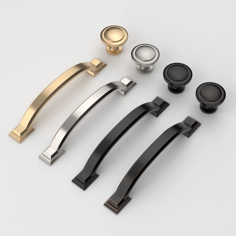 9BUILD 10 Pack Brushed Satin Nickel Drawer Knobs Round Cabinet