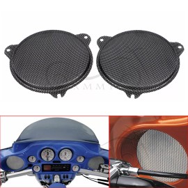 Unbranded Black Front Fairing Black Mesh Speaker Grills Grilles For Harley Ultra Limited