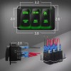 Ameribox 3 Gang Toggle Rocker Switch Panel Green LED Light