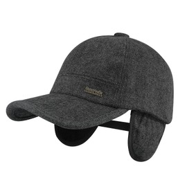 Croogo Men's Hat with Earmuffs, Baseball Cap, Warm, Cold Protection, Windproof, Size Adjustable, Cool, Casual, Work Camp, Climbing, Outdoor, Bicycle, Golf, Trekking, Travel, Respect for the Aged Day,