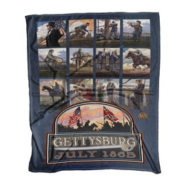Gettysburg Civil War Collage Ultra Fleece Bed Sofa Travel Cozy Blanket from Travel Artwork by Artist Paul A. Lanquist 60" x 80".