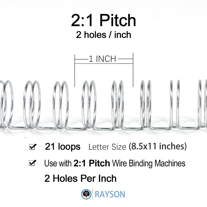 Rayson WR21143M Wire Binding Spines, Multicolor, 2:1 Pitch Double Loop