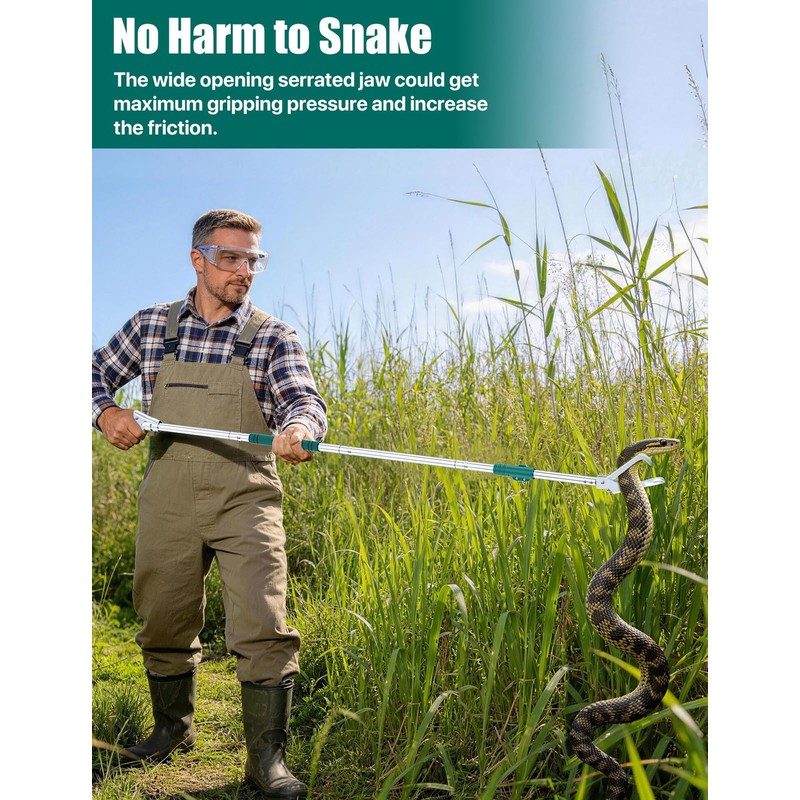 FixHaven 69" Snake Grabber,Heavy Duty Professional Snake Tongs