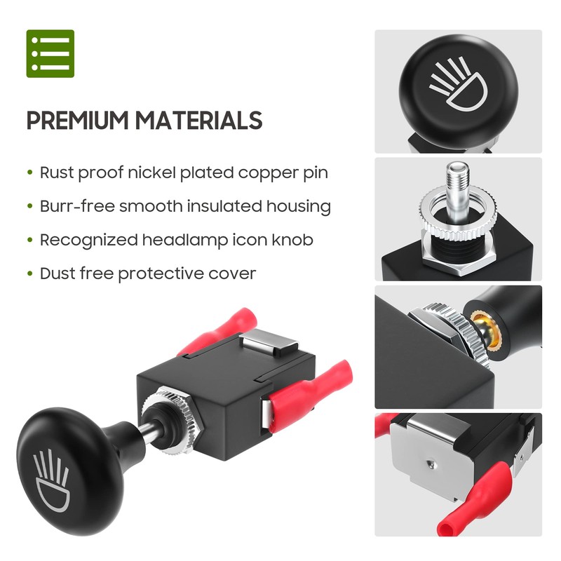 10L0L Universal Golf Cart Light Switch, Push Pull Headlight Switch