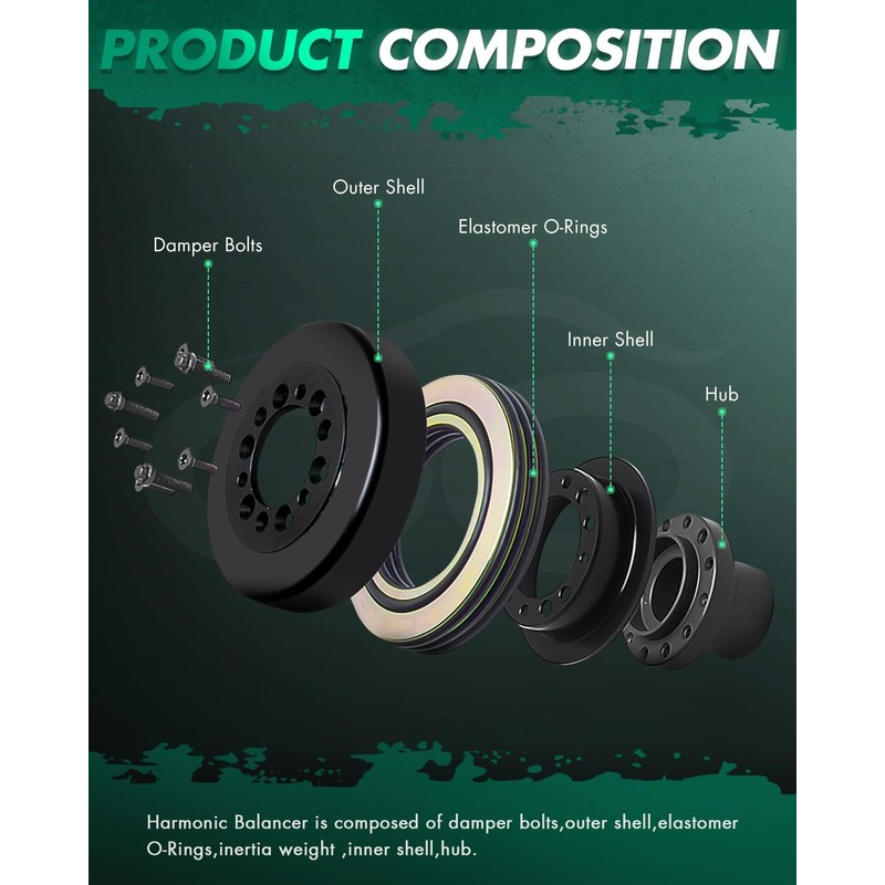 SCITOO Engine Harmonic Balancer For Dodge 1996-2002,For Eagle 1988-1989,For Jeep