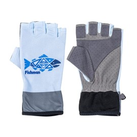 FISHMAN GB-202107 Summer 5 Fingerless Gloves, Blue, Medium