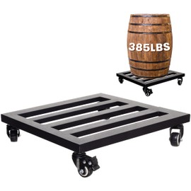 IDZO Upgraded Lockable Heavy Duty Trolley Capacity 385lbs, 12 Inch, Black, Large Plant Pots, Parasol Stands and Bases or Plant Stand with Wheels