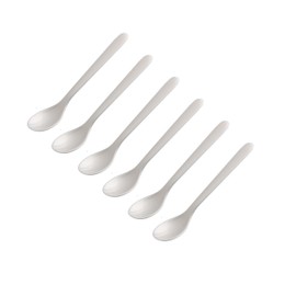 FACKELMANN Set of 6 egg spoons, breakfast spoons, 14 cm, colour: white, high-quality plastic, ideal for the breakfast table