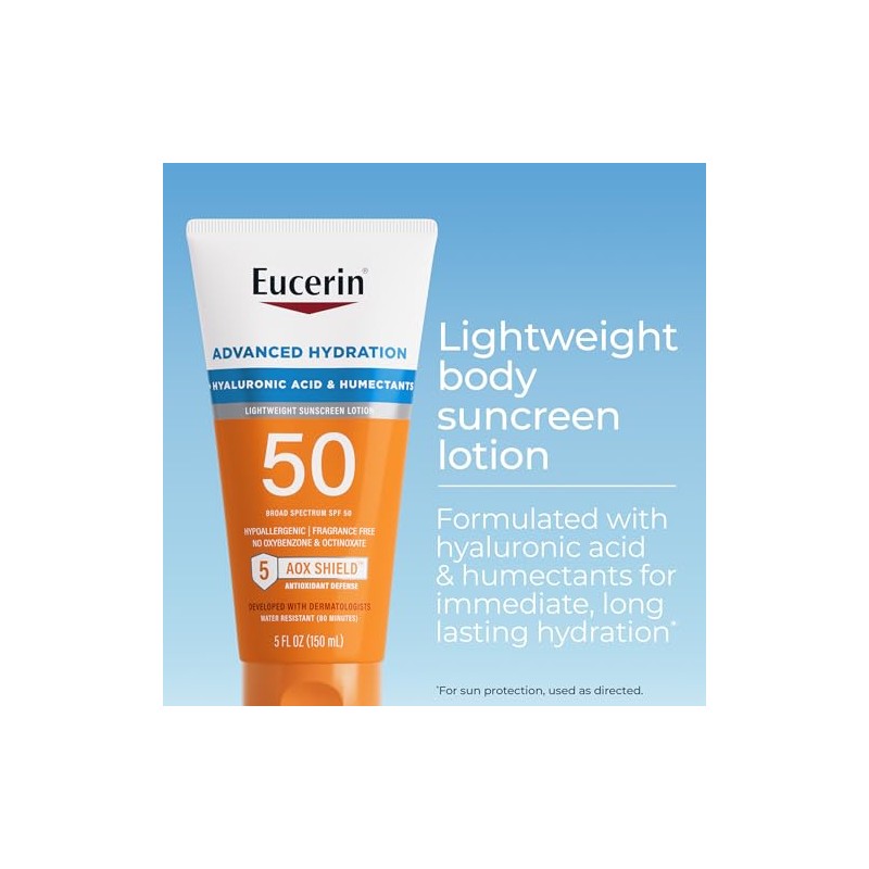 Eucerin Sun Advanced Hydration SPF 50 Sunscreen Lotion, 5 Fl