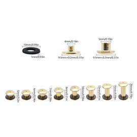 JJWNMLL Pack of 20 Chicago Screw Rivets Binding Screws, M5 x 7 mm Screws Leather Rivets Screw Posts Metal Rivets Chicago Screws for Leather Wallet Decoration Bookbinding (Gold)