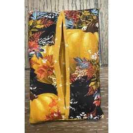 Handmade Fabric Tissue Packet Cover Travel Mini Holder Fall Pumpkins 4 Choices