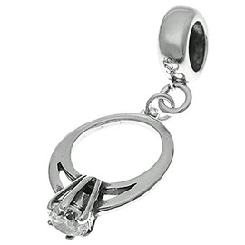 Anillo de compromiso de plata de ley 925 con circonita cúbica, para pulseras o collares similares, Plata esterlina, Sin gemas.