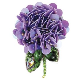 Crystal Art Beadwork kit for Creating Brooch BP-272C Hydrangea
