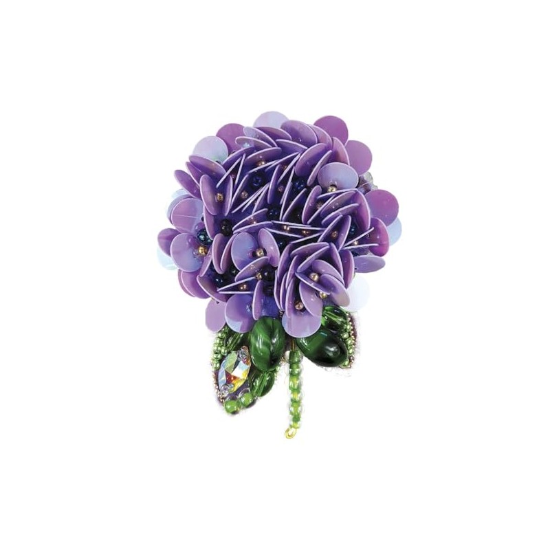 Crystal Art Beadwork kit for Creating Brooch BP-272C Hydrangea