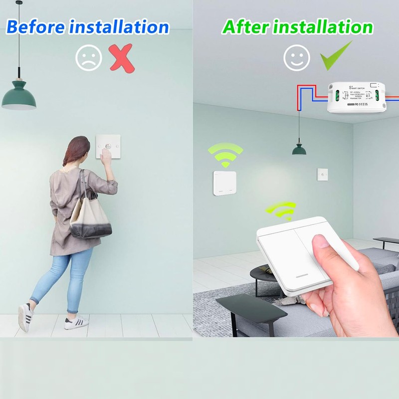 Tedeligo Wireless Light Switch Kit AC 220V 230V Mobile Switch