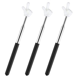 COZERI Set of 3 Extendable Stainless Steel Pointing Sticks, Telescopic Teacher Pointer Finger Pointer for Children, Reading, Teaching, Classroom, Presentation, 21-69 cm