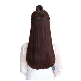 YJINCO YJWJ001-bbrn50 Long Curly Hair Extensions Point Wigs, Hair Extensions, Clips, Heat Resistant, 5 Pieces, Includes Clip for Fixing, 15.7 / 19.7 / 23.6 inches (40 / 50 / 60 cm)