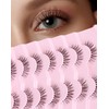 ENFOO Lashes Natural Everyday Wispy Lashes Natural Look Clear Band