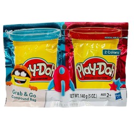 Play-Doh Grab & Go Compound Bag - 2 Colors (Red & Blue) 5oz