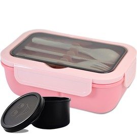 Cylogia Lunch Box 1250ml Leak-Proof Bento Box for Kids and Adults Food Container with 5 Compartments and Cutlery Meal Prep Containers Picnic Box BPA Free for Work Lunches and School Meals