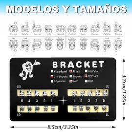 10 Paquetes Kit de Ortodoncia Metálicos para Brackets,Roth 022 Ganchos 3-4-5,Brackets Ortodoncia Profesional Acero Inoxidable,Bracket de Ortodoncia con Gancho para Tratamiento de Ortodoncia Dental
